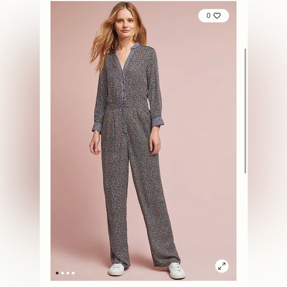 NWOT  Anthropologie Christine Silken Satin Jumpsuit US 14 - Picture 1 of 15